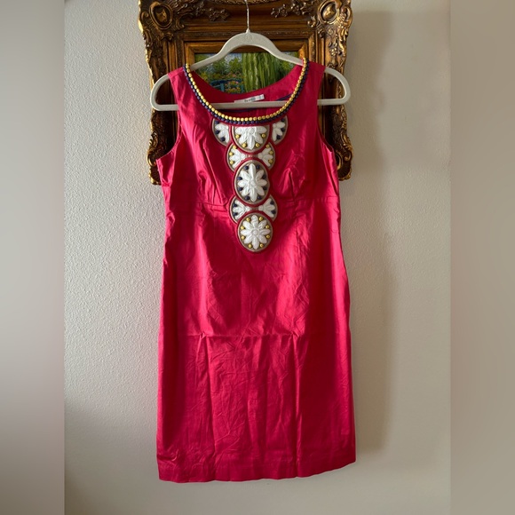 Boden Dresses & Skirts - Boden Pink Dress with White and Gold Embellishments